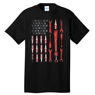 Mechanic USA Flag Tall T-Shirt