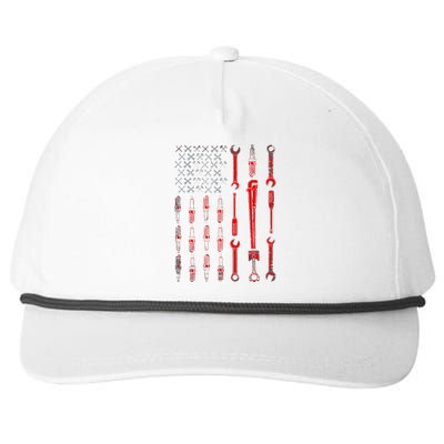 Mechanic USA Flag Snapback Five-Panel Rope Hat