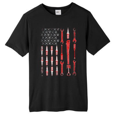 Mechanic USA Flag Tall Fusion ChromaSoft Performance T-Shirt