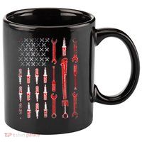 Mechanic USA Flag 11oz C Handle Ceramic Mug