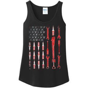 Mechanic USA Flag Ladies Essential Tank