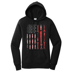 Mechanic USA Flag Women's Pullover Hoodie