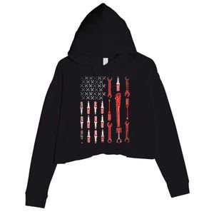 Mechanic USA Flag Crop Fleece Hoodie