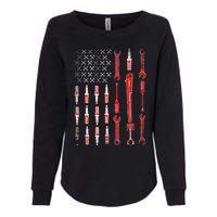 Mechanic USA Flag Womens California Wash Sweatshirt