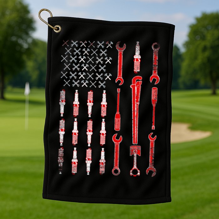 Mechanic USA Flag Golf Towel