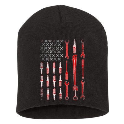 Mechanic USA Flag Short Acrylic Beanie