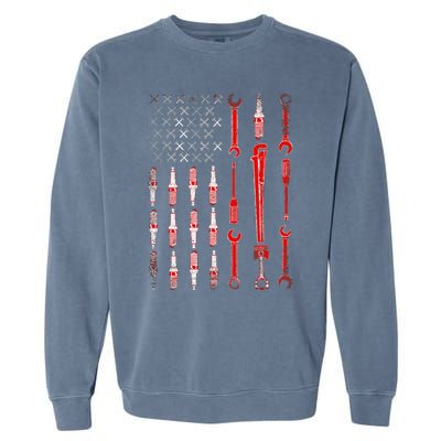 Mechanic USA Flag Garment-Dyed Sweatshirt