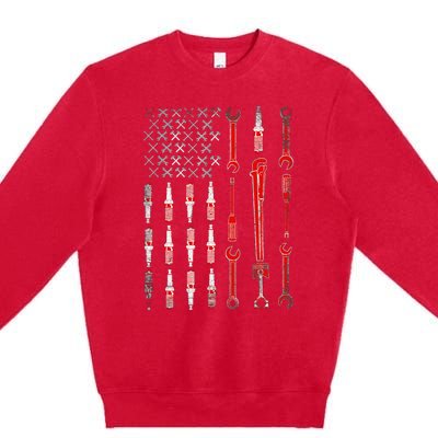 Mechanic USA Flag Premium Crewneck Sweatshirt