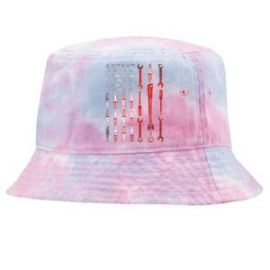 Mechanic USA Flag Tie-Dyed Bucket Hat