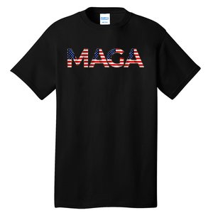 Maga Usa Flag Letters President Trump Tall T-Shirt