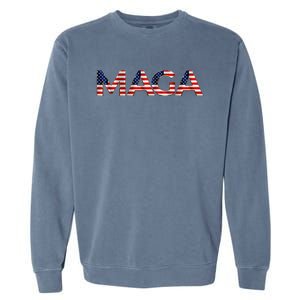 Maga Usa Flag Letters President Trump Garment-Dyed Sweatshirt