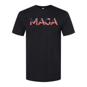 Maga Usa Flag Letters President Trump Softstyle CVC T-Shirt