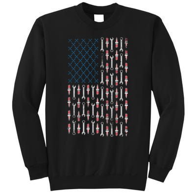 Mechanic USA Flag And Patriotic Mechanic Design Sweatshirt