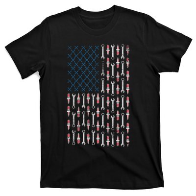 Mechanic USA Flag And Patriotic Mechanic Design T-Shirt