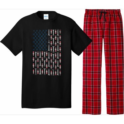 Mechanic USA Flag And Patriotic Mechanic Design Pajama Set