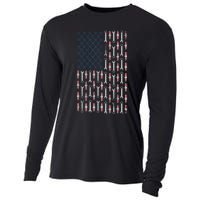 Mechanic USA Flag And Patriotic Mechanic Design Cooling Performance Long Sleeve Crew