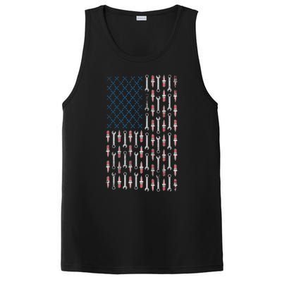 Mechanic USA Flag And Patriotic Mechanic Design PosiCharge Competitor Tank