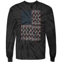 Mechanic USA Flag And Patriotic Mechanic Design Tie-Dye Long Sleeve Shirt