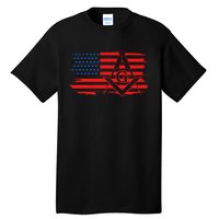 Mason Us Flag Square Compass Masonic Patriotic Freemason Tall T-Shirt