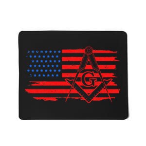 Mason Us Flag Square Compass Masonic Patriotic Freemason Mousepad