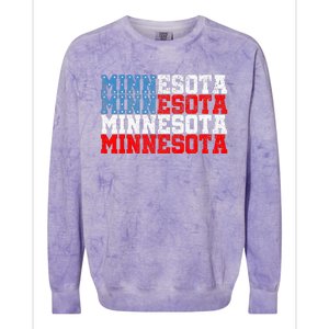 Minnesota Usa Flag Country Election 2024 Colorblast Crewneck Sweatshirt