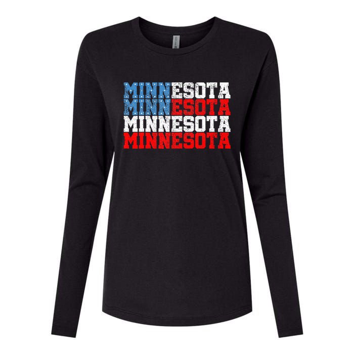 Minnesota Usa Flag Country Election 2024 Womens Cotton Relaxed Long Sleeve T-Shirt