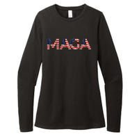 Maga Usa Flag Letters 4th Of July 2024 President Trump Womens CVC Long Sleeve Shirt