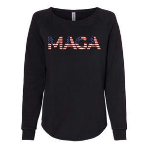 Maga Usa Flag Letters 4th Of July 2024 President Trump Womens California Wash Sweatshirt