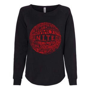 Manchester United Fc Gift Red Typography Football Print Meaningful Gift Womens California Wash Sweatshirt