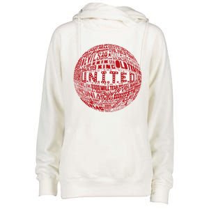 Manchester United Fc Gift Red Typography Football Print Meaningful Gift Womens Funnel Neck Pullover Hood