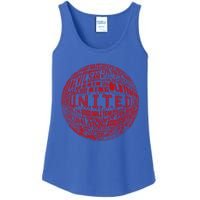 Manchester United Fc Gift Red Typography Football Print Meaningful Gift Ladies Essential Tank