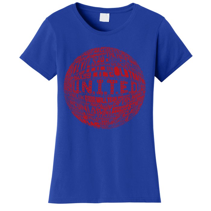 Manchester United Fc Gift Red Typography Football Print Meaningful Gift Women's T-Shirt