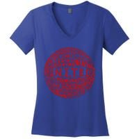 Manchester United Fc Gift Red Typography Football Print Meaningful Gift Women's V-Neck T-Shirt