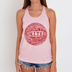 Manchester United Fc Gift Red Typography Football Print Meaningful Gift Women's Knotted Racerback Tank