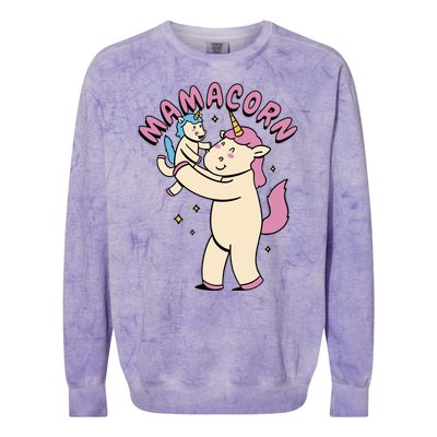 Mamacorn Unicorn Gift Colorblast Crewneck Sweatshirt