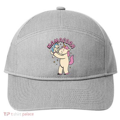 Mamacorn Unicorn Gift 7-Panel Snapback Hat