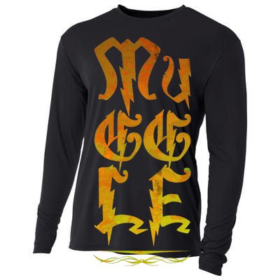 Muggle Distressed Logo Cooling Performance Long Sleeve Crew