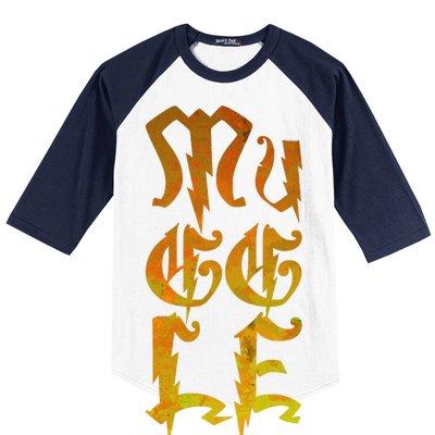 Muggle Distressed Logo Baseball Sleeve Shirt