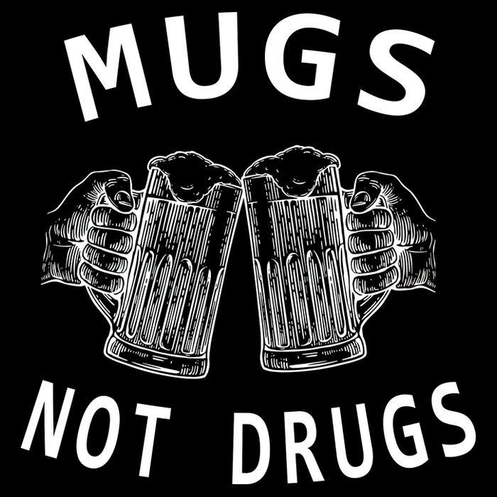 Mugs Not Drugs Cropped Pullover Crew