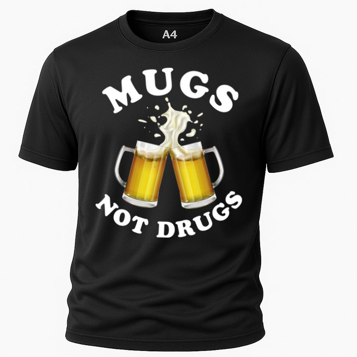 Mugs Not Drugs Funny St. Patrick's Day Beer Cooling Performance Crew T-Shirt