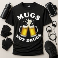 Mugs Not Drugs Funny St. Patrick's Day Beer Cooling Performance Crew T-Shirt