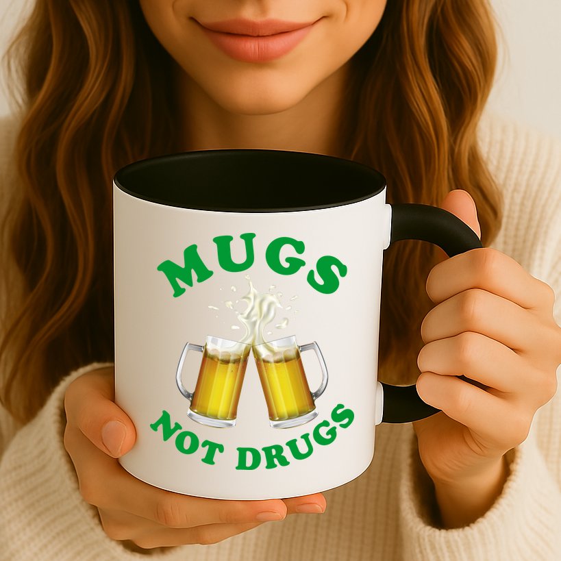 Mugs Not Drugs Funny St. Patrick's Day Beer Mug