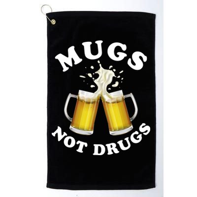 Mugs Not Drugs Funny St. Patrick's Day Beer Golf Towel