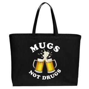 Mugs Not Drugs Funny St. Patrick's Day Beer Cotton Canvas Jumbo Tote