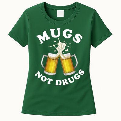 Mugs Not Drugs Funny St. Patrick's Day Beer Womens T-Shirt