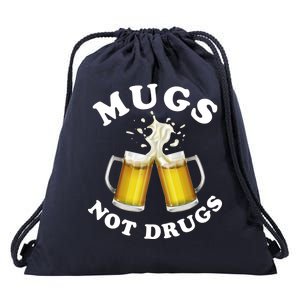 Mugs Not Drugs Funny St. Patrick's Day Beer Drawstring Bag