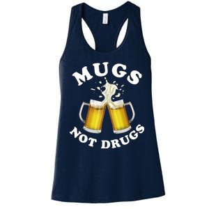 Mugs Not Drugs Funny St. Patrick's Day Beer Women's Racerback Tank