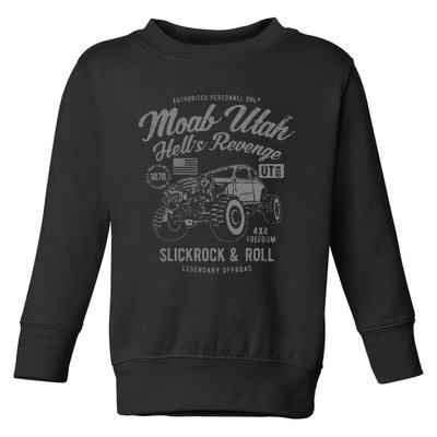 Moab Utah Hells Revenge 4x4 Vintage Distressed Style Design Toddler Sweatshirt