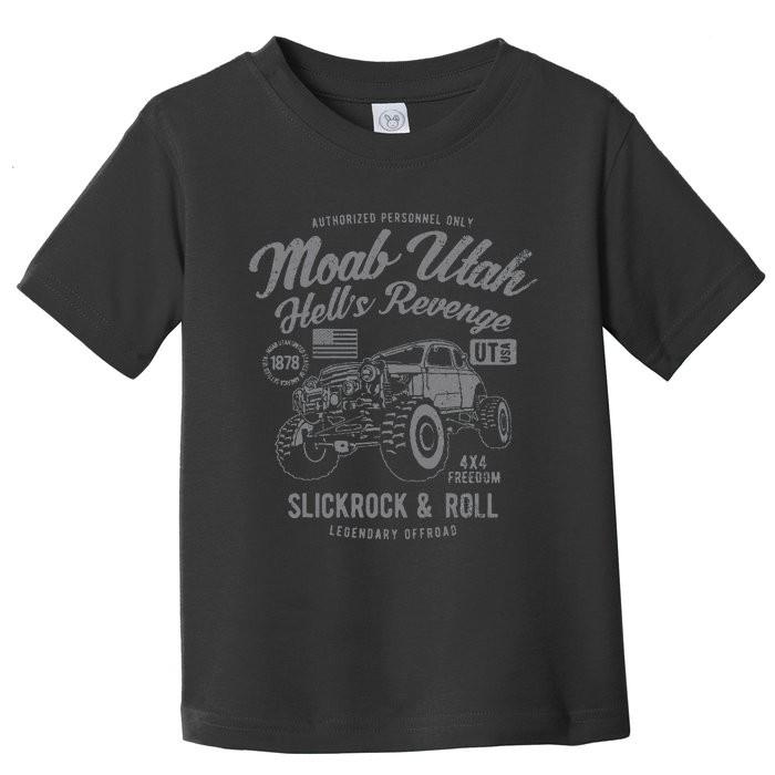 Moab Utah Hells Revenge 4x4 Vintage Distressed Style Design Toddler T-Shirt