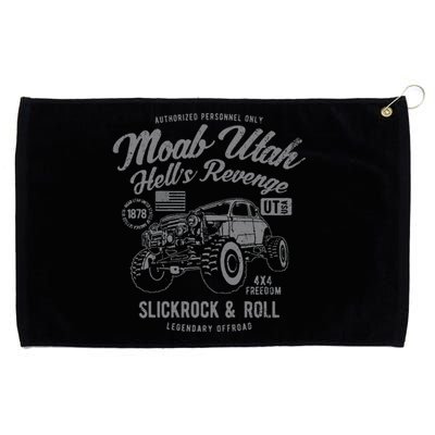 Moab Utah Hells Revenge 4x4 Vintage Distressed Style Design Grommeted Golf Towel